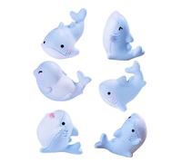BAZEITFLOW 6pcs Miniature Ocean Animals Resin Figures Detailed Shark Statues for DIY Decor Tabletop Garden Display Unique Sea Animal for Home and Office Creative Theme Craft