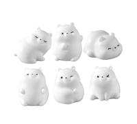 BAZEITFLOW 6pcs Miniature Resin Bear Statues Realistic Snow Landscape Micro Landscape Decorations for Desk Bedside Table Christmas Valentines Day Cake Figurines