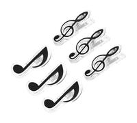 BAZEITFLOW 6pcs Music Holder Clips for Sheet Music Score Clips Strong Grip Black Composers Lectures Recipes