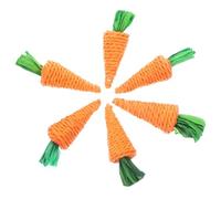 BAZEITFLOW 6Pcs Natural Woven Carrot Chew for Dwarf Hamsters Rabbits Guinea Pigs Safe Molar Teeth Care and Exercise Treats Medium for Pets