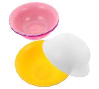 BAZEITFLOW 6pcs Plastic Round Face Cleansing Basins for Spa and Home Use, Multipurpose Bathroom and Kitchen Basins, Sturdy Washing Bowls for Facial Care and Foot Baths Random Color