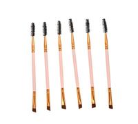 BAZEITFLOW 6pcs Portable Lash Curler Eyelash Brush Two-in-one Brow Comb Aluminum and Wood Makeup Tool for Women Eye Makeup