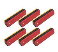 BAZEITFLOW 6pcs Reflective Road Markers Rectangular Asphalt Pavement Studs for Driveways Sidewalks and Bridges Weather-resistant Safety Reflectors for Nighttime Traffic Guidance