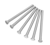 BAZEITFLOW 6pcs Removable Metal Door Hinge Pins for Wood Doors, Nickel Silver 89mm Length, Replacement Pins for Interior Gates, Cabinets, Bifold and Shutter Hinges