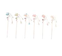 BAZEITFLOW 6pcs Retro Chinese Style Hair Sticks Classic Antique Headdress Hairpin for Women Elegant DIY Hair Accessories Random Color