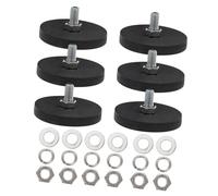 BAZEITFLOW 6pcs Rubber Coated Magnetic Mount Holder Threaded Base for Roof Light Fixing Heavy Duty Non-slip Protective Coating for Camera Mounts and Light Bars