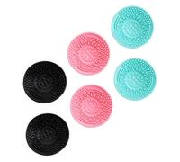 BAZEITFLOW 6Pcs Silicone Brush Cleaning Cups with Handheld Rinsing Pads for Makeup Tools Quick and Effortless Cleaning Tray High-grade Silicone for Eyeshadow Sponges and Beauty Salon Use