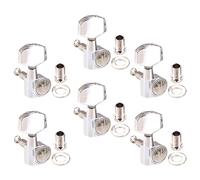 BAZEITFLOW 6pcs Small Metal Guitar Tuning Pegs Lr Chrome Square Head Instrument Parts for Beginners Sealed Tuners for Accurate String Fixing and Sound Improvement