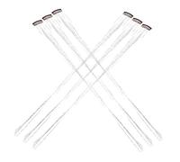 BAZEITFLOW 6pcs Sparkling Hair Tinsel Extensions for Women Fashionable Silver Hair Strands for DIY Hairstyles Accessories