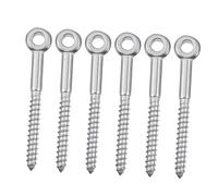 BAZEITFLOW 6Pcs Stainless Steel Eye Screws Self Tapping Heavy Duty Eye Bolts for Hanging Gym Accessories Garden Tools Christmas Lights Corrosion Resistant Hardware
