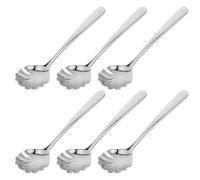 BAZEITFLOW 6pcs Stainless Steel Scalloped Dessert Spoons for Ice Cream and Pudding Serving, Small Elegant Shell-Shaped Spoons for Hotels and Cafes