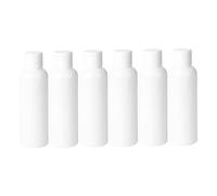BAZEITFLOW 6Pcs White Travel Cosmetics Bottles with Lids Plastic Storage Containers for Lotion Shampoo Body Wash Hair Gel Portable Refillable Sub-packing