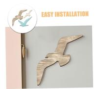 BAZEITFLOW 6PCS Wooden Seagulls Wall Decor Coastal Mediterranean Style Wood Wall Sculptures for Living Bedroom Hand-polished Nautical Hanging Decorations Resistant to Moisture and Easy to