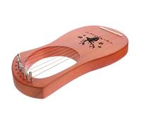 BAZEITFLOW 7-string Wooden Lyre Harp Metal Strings Handheld Portable Lyre Harp Instrument for Beginners Suitable for Music Practice Travel