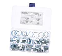 BAZEITFLOW 70pcs Double Ear Hose Clamps Carbon Steel Gas Worm Drive Clips Salt Resistant for Fuel Lines Tubes Cable Securing Indoor Outdoor Use
