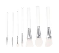BAZEITFLOW 7pcs Silicone Cosmetic Brush Set Acrylic Handle for Women, Practical Makeup Tools Featuring No Deformation and Gentle on Facial Skin, for Home Use and Professional Beauty Salons