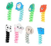 BAZEITFLOW 8 Pcs Cartoon Animal Earphone Cable Protectors and Data Wire Winders Set Anti-cracking Cable Organizers for Phone Charging for Travel and Daily Use