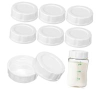 BAZEITFLOW 8 Pcs Milk Bottle Caps White PP Material Replacement Bottle Screw Caps Multi Functional Use