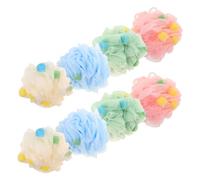BAZEITFLOW 8pcs Bath Pouf Balls Exfoliating Shower Loofah Scrubber for Deep Cleaning Quick Drying Gentle Touch for Home Travel Compact Bathroom Essentials