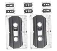 BAZEITFLOW 8pcs Clear Blank Cassette Tapes Audio Recording Tape with Transparent Case for DIY Retro Parties Teaching Voice and Music Recording