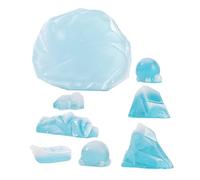 BAZEITFLOW 8pcs Miniature Arctic Iceberg Models Realistic Polar Animal Figurines for DIY Craft Mountain Aquarium Home Decoration Educational