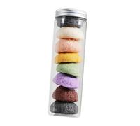 BAZEITFLOW 8Pcs Natural Facial Sponge Puff for Gentle Skin Cleansing and Makeup Removal Plant Based Sponges with Aloe Green and Daily Exfoliating and Massage Pads