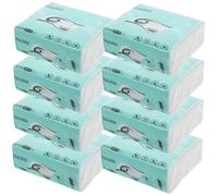 BAZEITFLOW 8pcs Pumping Paper Towels High Absorbent Household Tissues for Kitchen Bathroom and Face Cleaning Made from Pulp Chemical Three Design