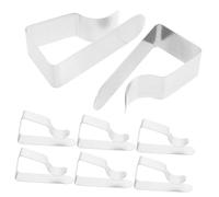 BAZEITFLOW 8pcs Stainless Steel Tablecloth Clamps Heavy-duty Trapezoid Table Skirt Retainers for Indoor Outdoor Picnic Dining Tables One-piece Design Secure Fit