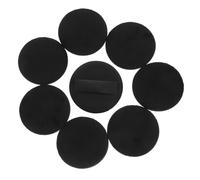 BAZEITFLOW 8pcs Synthetic Leather Black Ultra-thin Crystal Velvet Face Powder Applicators 54mm round Soft Foundation Sponges Makeup Tools for Loose and Pressed Powder Application
