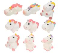 BAZEITFLOW 9pcs Miniature Unicorn Figurines Cute Micro Landscape Decorations for Bonsai and Terrarium Cartoon Style Ornaments with Vivid Details Practical DIY Garden Accessories