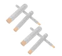 BAZEITFLOW 9pcs Rhinestone Wooden Makeup Brush Handles Smooth Decorative Cosmetic Brush Parts for DIY Replacement Festival-ready Hand-carved Design