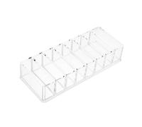 BAZEITFLOW Acrylic Cosmetic Display Case with Eight Compartments and Grid Design for Space Saving and Vertical Storage, Eyeshadow and Lipstick Organizer for Vanity Or Dressing Table