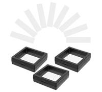 BAZEITFLOW Acrylic False Nail Organizer Strips 3pcs Black Thin Film Storage Boxes 7x7cm Nail Tips Display Tray for Salon and Home