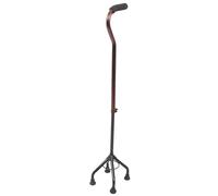 BAZEITFLOW Adjustable Aluminum Alloy Quad Cane with Curved Handle for Seniors, Portable Detachable Walking Stick for Daily Use and Camping, Lightweight Elderly Mobility Aid