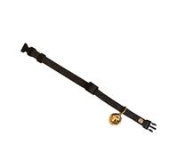 BAZEITFLOW Adjustable Black PU Pet Collar with Golden Star Pattern and Bell Creative Denim Style Necklace for Cats Kittens and Dogs S Comfortable All Day Wear