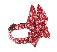 BAZEITFLOW Adjustable Buckle Design Christmas Pet Collar with Removable Bow Tie for Dogs and Cats Safety Cat Collar Party Favor Washable Reusable Decorative Necklace for Holiday Costumes and