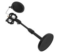 BAZEITFLOW Adjustable Desktop Microphone Stand with Stable Heavy Base Detachable Mic Clip Compatible with Various Microphones for Broadcasting Podcasting Online Meetings and Recording Black