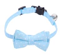 BAZEITFLOW Adjustable Dog Collar Bow Tie with Bell for Dogs and Cats Handmade Blue Pet Bow Accessory for Festivals and Parties Lost Comfortable Kitten Collar