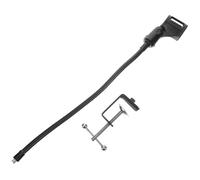 BAZEITFLOW Adjustable Gooseneck Microphone Stand with Stable Metal Base and Square Clamp Angle Mic Holder with Flexible Hose and Phone Clip for Desktop Use