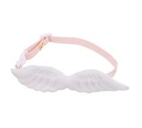 BAZEITFLOW Adjustable Pet Collar with Angel Wing Design Puppy and Cat Neck Tie for Outdoor and Party Decoration Soft and Easy to Wear White Small Festive Pet Accessory