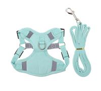 BAZEITFLOW Adjustable Reflective Cat Harness and Leash with Pulling Rope for Safe Outdoor Walking at Night Lightweight Kitten Traction Harness for Secure Pet