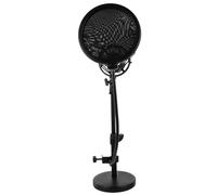 BAZEITFLOW Adjustable Tabletop Microphone Stand with Shockproof Metal Base and Large Pop Filter Stable Desktop Mic Holder for Streaming Recording and Broadcasting Use