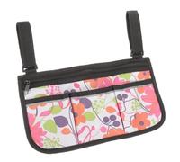 BAZEITFLOW Adjustable Wheelchair Side Bag with Strap Capacity Armrest Storage Pouch for Wheelchairs Scooters Rollators Three Front Pockets and Zippered Compartment for Keys Phones Medications