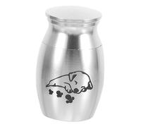 BAZEITFLOW Alloy Pet Urn Small Cremation Keepsake for Dog Cat Ashes with Screw Lid Portable Compact Funeral Memorial Durable Smooth Surface Urns for Ashes