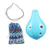 BAZEITFLOW Alto C Ocarina with Protective Bag Smooth Polished Dolomite Wind Instrument for Beginners Portable Musical Flute for Teaching Performing and Self-learning Random Color