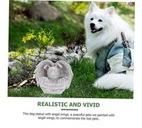 BAZEITFLOW Angel Dog Memorial Stone with Wings for Pet Bereavement Indoor Outdoor Garden Tribute Statue Painted Resin Dog Tombstone Loss of Beloved Pets