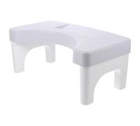 BAZEITFLOW Anti-Slip Toilet Stool for Adults Ergonomic Bathroom Step Stool with Wear-Resistant Feet Versatile Grey and White Footrest for Comfortable Squat Posture and Multi-Purpose Use