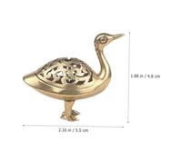 BAZEITFLOW Antique Chinese Metal Incense Burner Duck Shape Aromatherapy Holder Fireproof Mini Decorative Ornament for Study Bedroom Yoga Living Decor