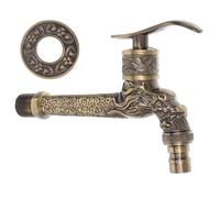 BAZEITFLOW Antique Wall-Mount Garden Faucet with Dragon Handle Outdoor Water Tap for Balcony Laundry Mop Sink Easy Installation Smooth Operation Decorative Accessory