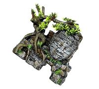 BAZEITFLOW Aquarium Ornament Fish Tank Decoration Simulation Buddha Castle Fish Shelter Material for Aquascaping Safe for Freshwater Saltwater Hiding Place for Tropical